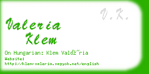 valeria klem business card